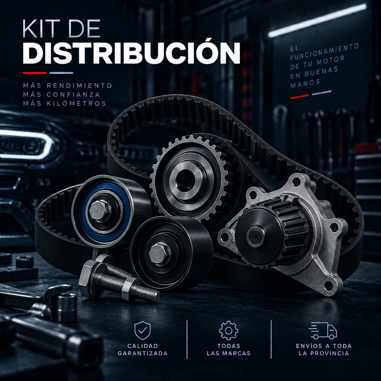 Kit de Distribución: más rendimiento, más confianza, más kilómetros -- kit de distribución y bomba de agua según motor.